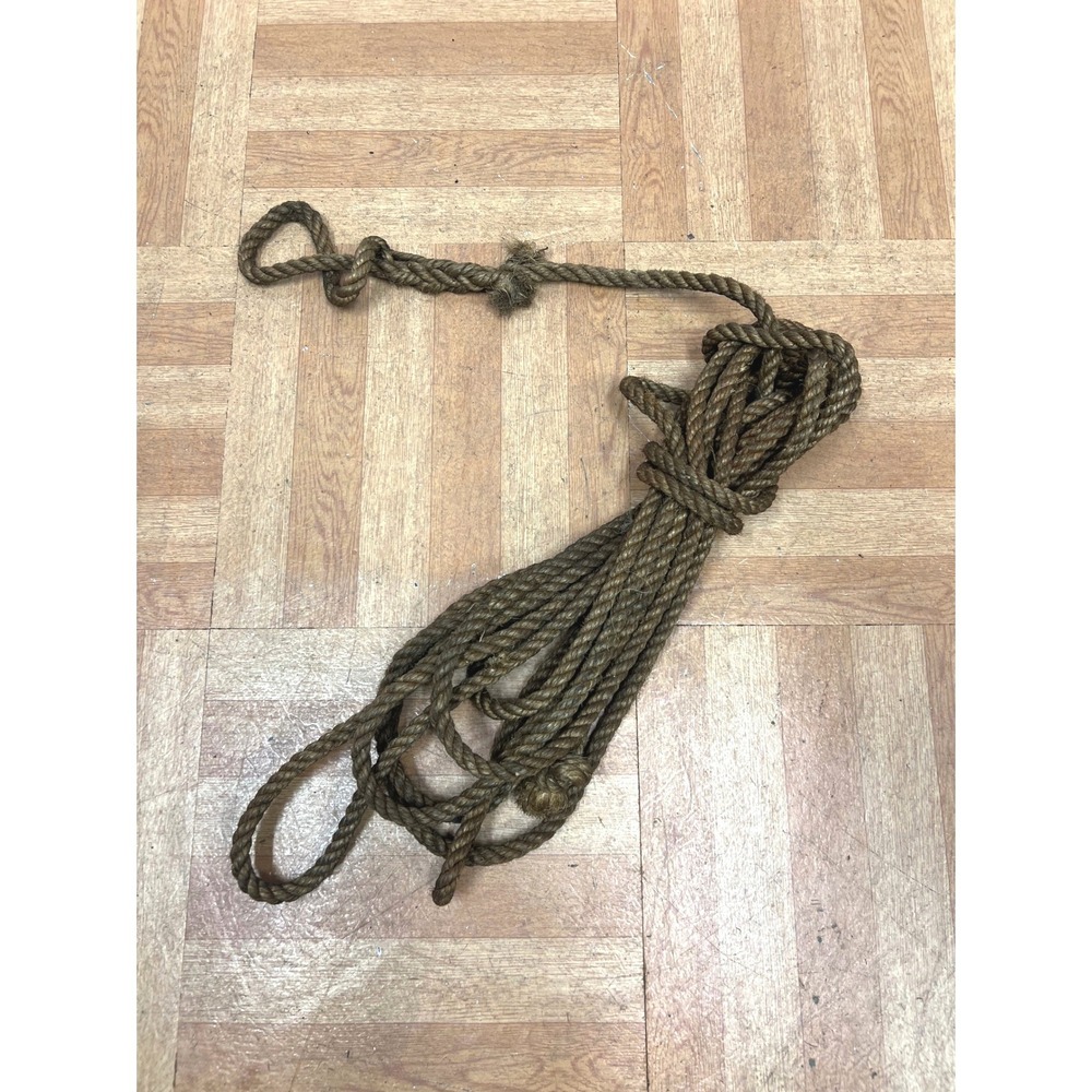 Vintage BARN ROPE 20'+ Feet 1/2" Manila industrial farm country decor wall art